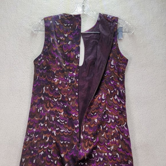 Nanette Lepore Purple Silk Multicolor Polka Dot Key Hole Abstract Style Shift - Picture 8 of 12